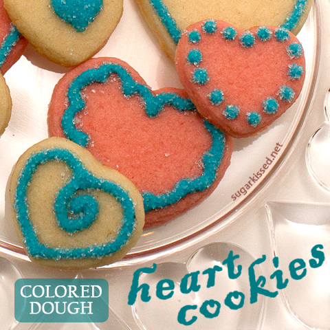 Colored Dough Heart Cookies | sugarkissed.net